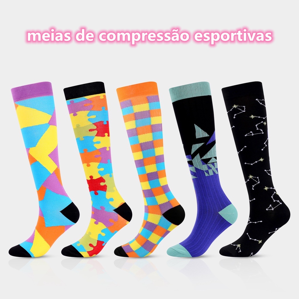 Vớ Nén Thể Thao Unisex Cổ Cao Phù Hợp Cho Đạp Xe / Chạy Bộ / Chạy Bộ / Công Sở / Công Sở Co Giãn