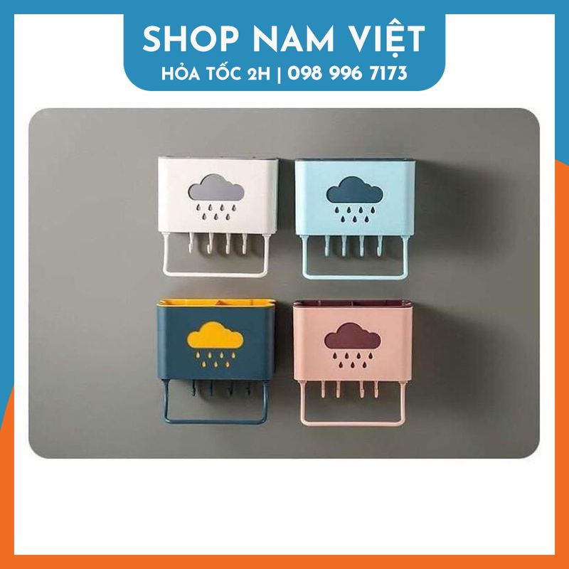 Ống Muỗng Đũa Treo Đồ Nhà Bếp Dán Tường Đa Năng Hình Đám Mây