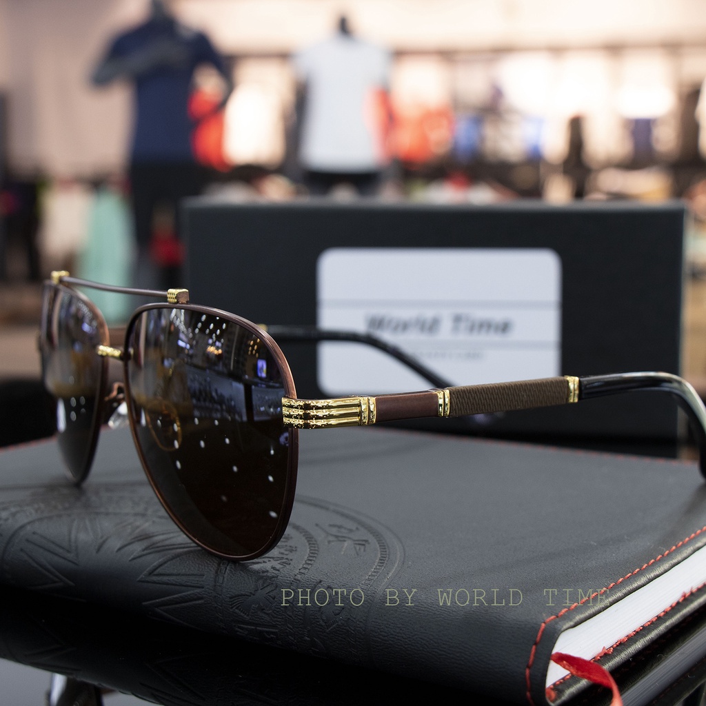 Kính mát nam cao cấp NN nâu full box, bảo hành 12 tháng, tròng Polarized cường lực, chống chói