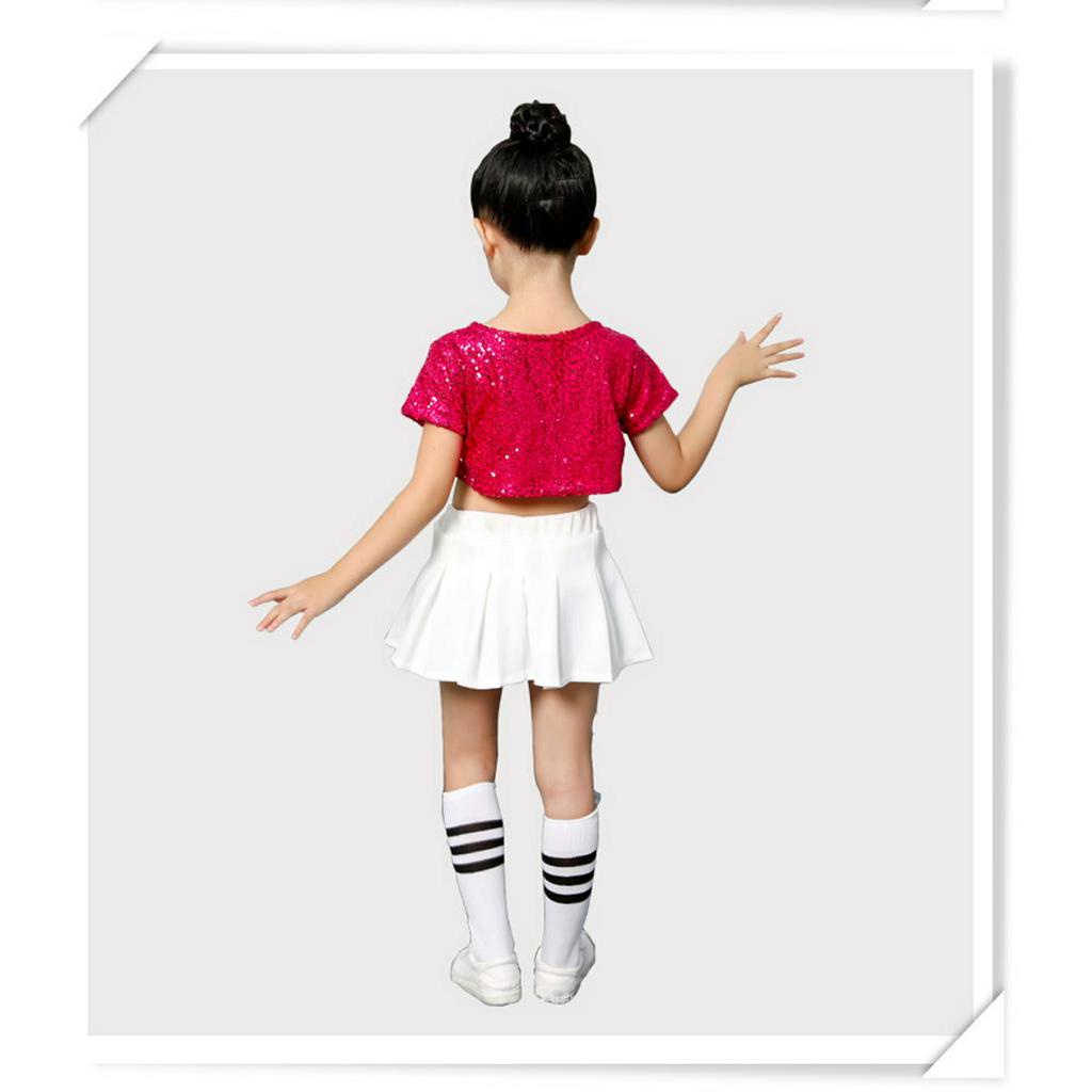 Bộ Trang Phục Múa Cổ Vũ Đính Kim Sa Xinh Xắn Cho Bé Gái