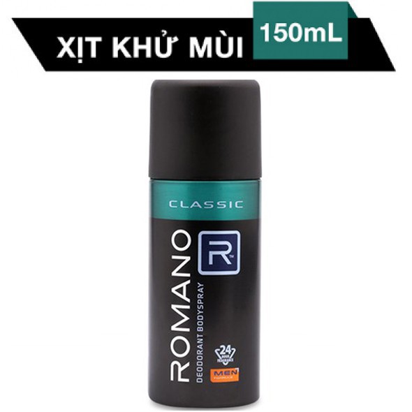 Xịt khử mùi Romano Classic Cổ điển chai 150ml