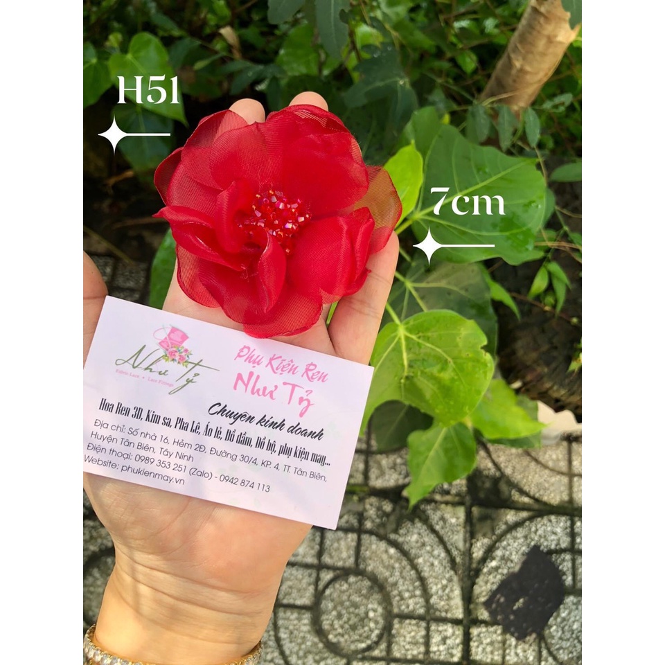 Hoa von nhụy pha lê xinh xắn 7cm