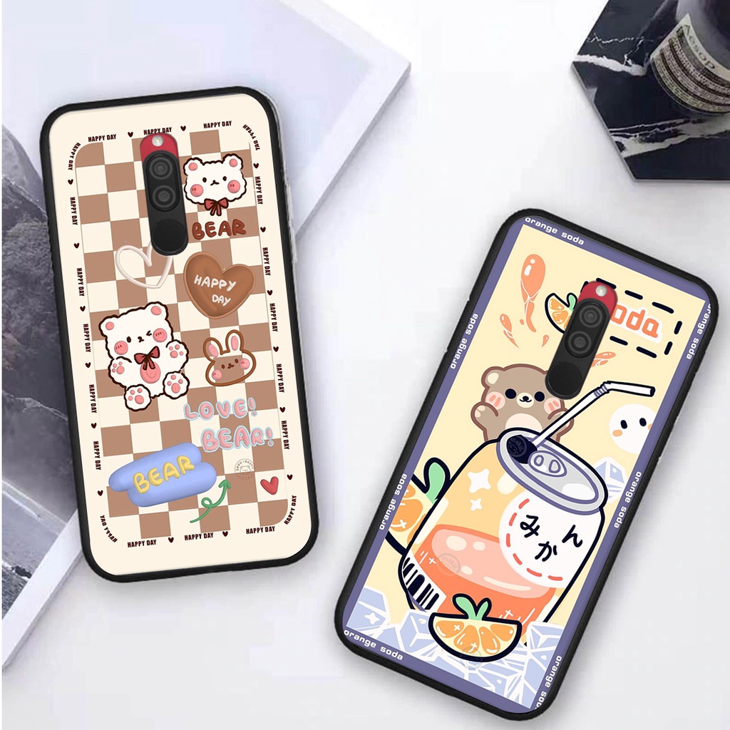 Ốp lưng Xiaomi REDMI 8 in hình 3D GẤU cute be@r, soda, happy day cực hot ,thời thượng