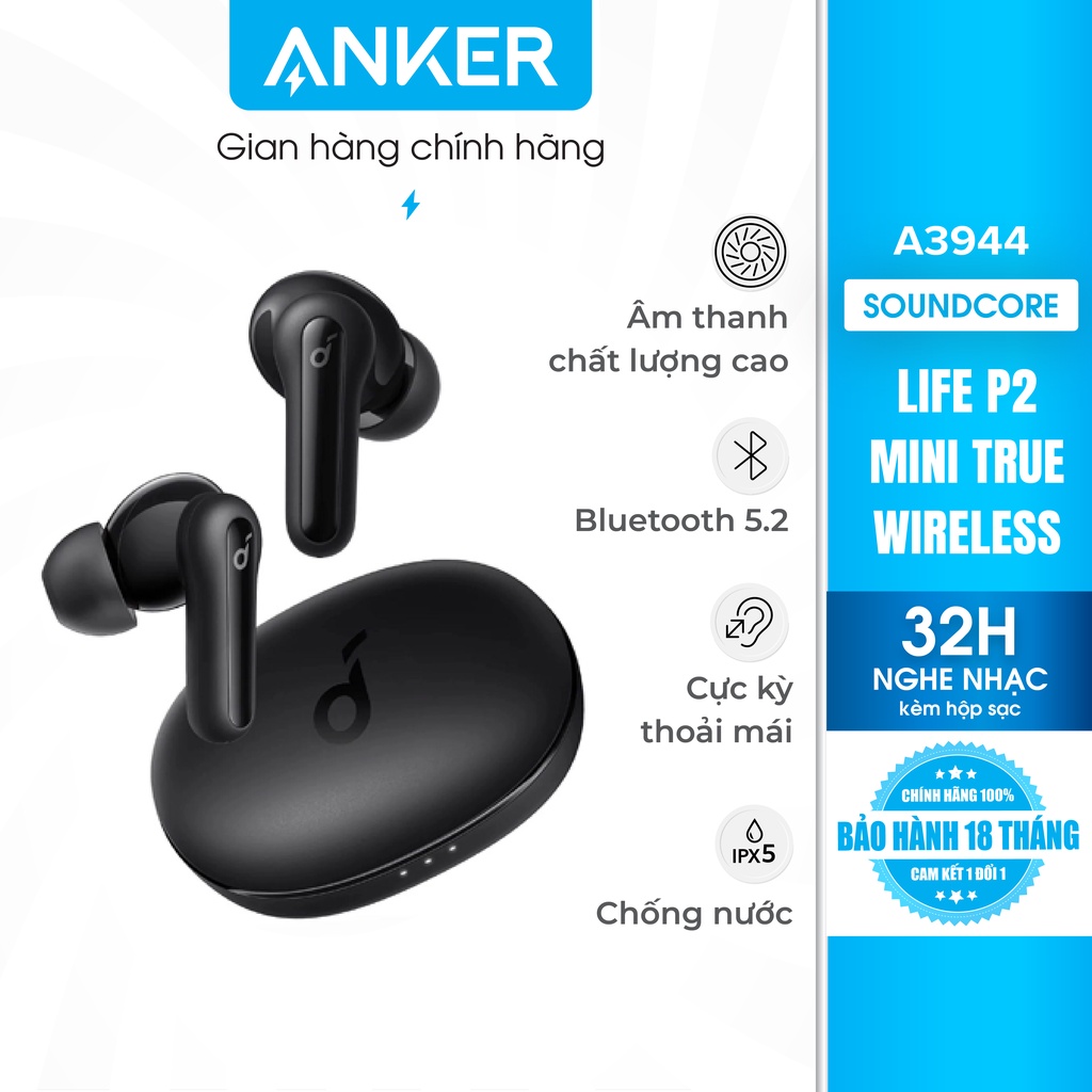Tai nghe không dây SOUNDCORE (by ANKER) Life P2 Mini True Wireless (TWS) - A3944