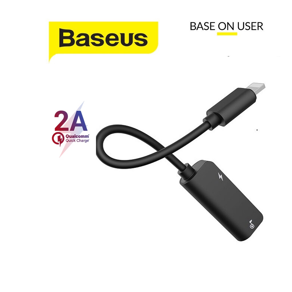 Bộ chia cổng Baseus L37 1 Lightning thành 2 Lightning-vừa sạc/vừa nghe nhạc/đàm thoại cùng lúc ( Đen )