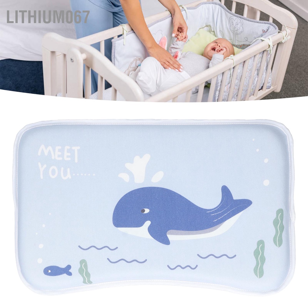 Lithium067 Gối em bé không có hại Thoáng khí Di động Thực tế Hỗ trợ thoải mái định hình đầu cho trẻ sơ sinh