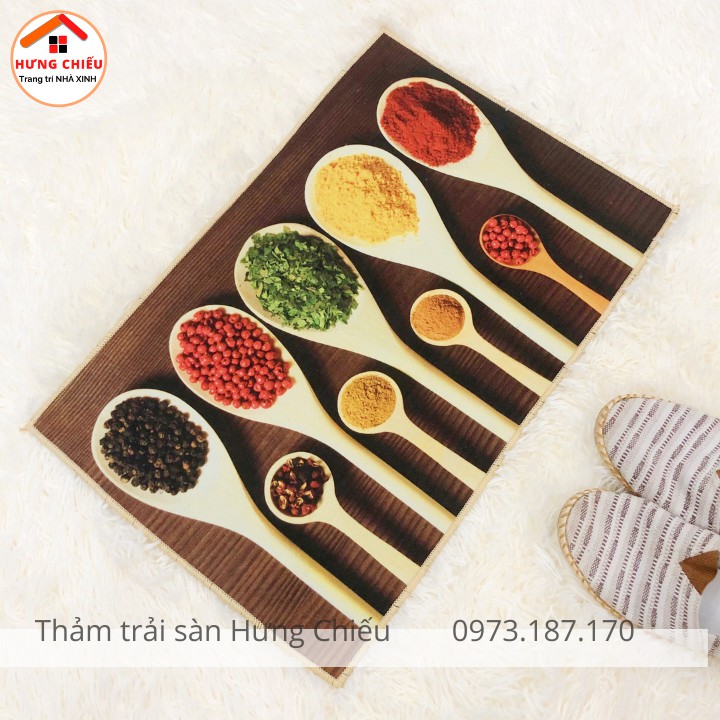 Thảm lau chùi chân thấm nước chống trơn trượt nhà bếp 3d hình thú cute CBL01