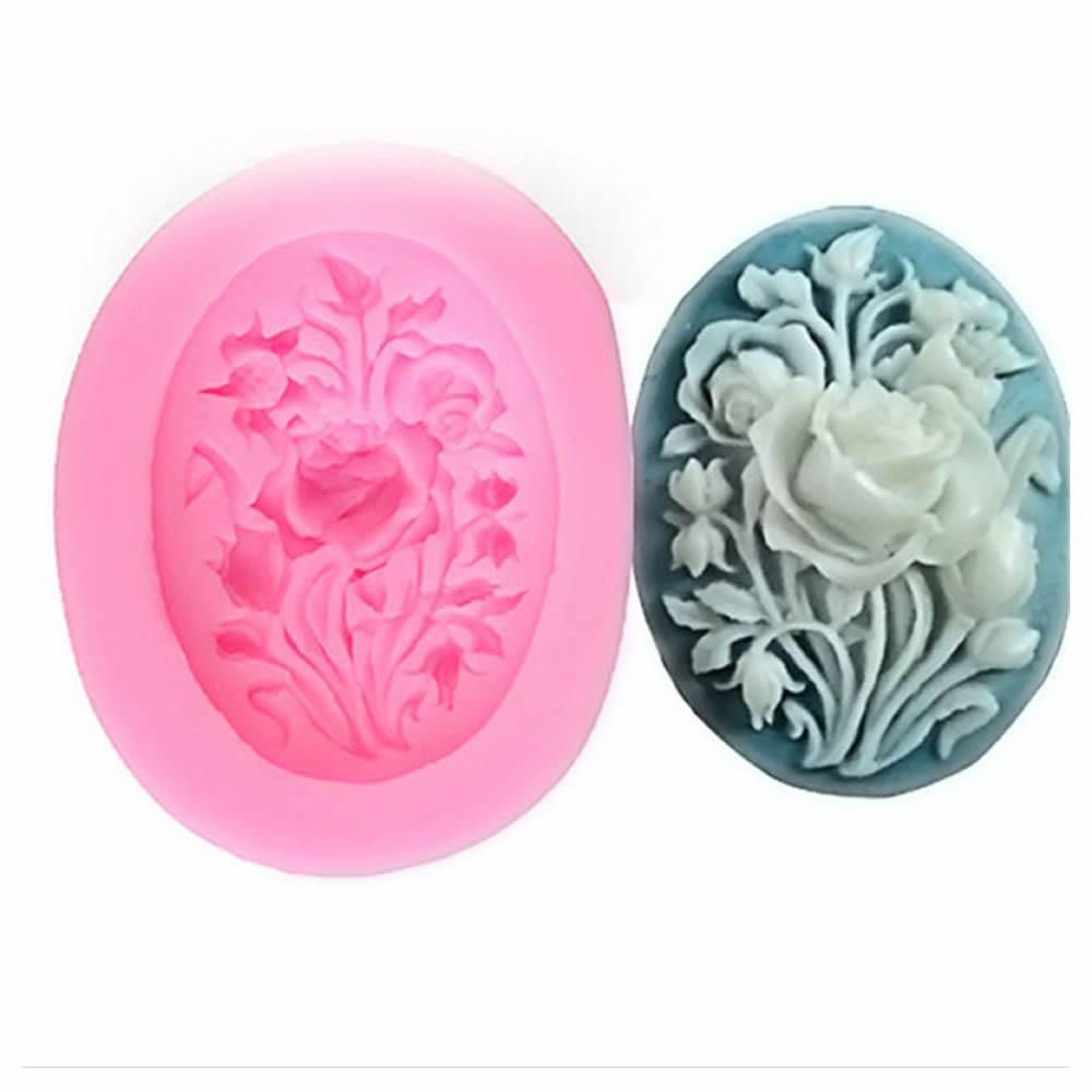 Khuôn silicone tạo hình bánh hình hoa hồng 3D