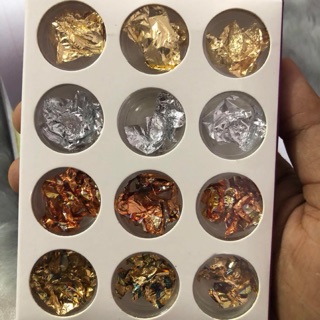 Phụ kiện giấy bạc 4 màu trang trí làm móng