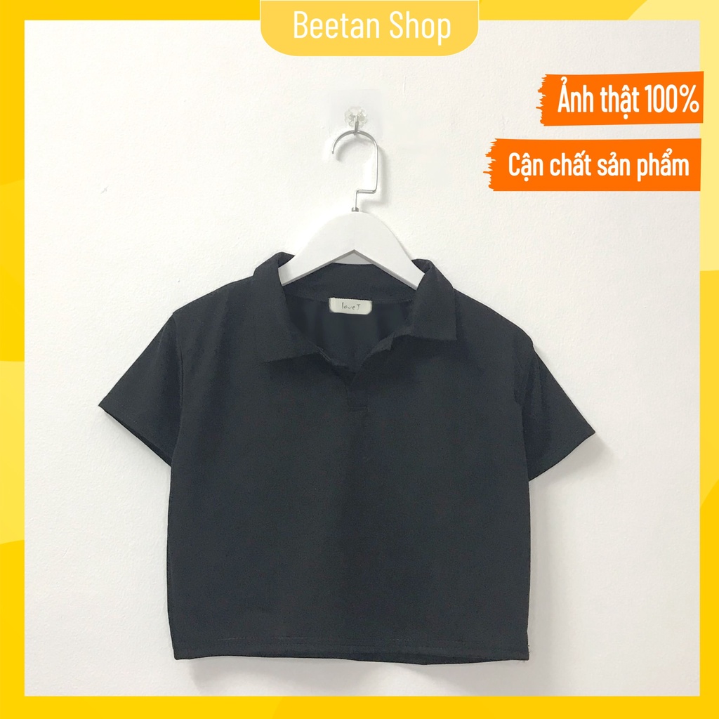 Áo croptop nữ có cổ ngắn tay - áo croptop polo chất đẹp form dưới 55kg | BigBuy360 - bigbuy360.vn