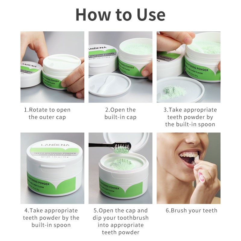 Phấn Làm Trắng Răng Lanbena 55g Exp Date 2023 / 8 / 27