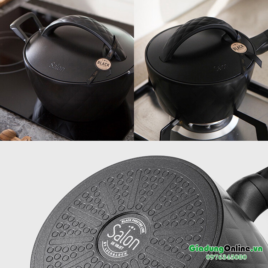 Nồi Lock&Lock Salon Chống Dính Ceramic Đáy Từ GTH3182-IH 18cm / GTH3242-IH 24cm
