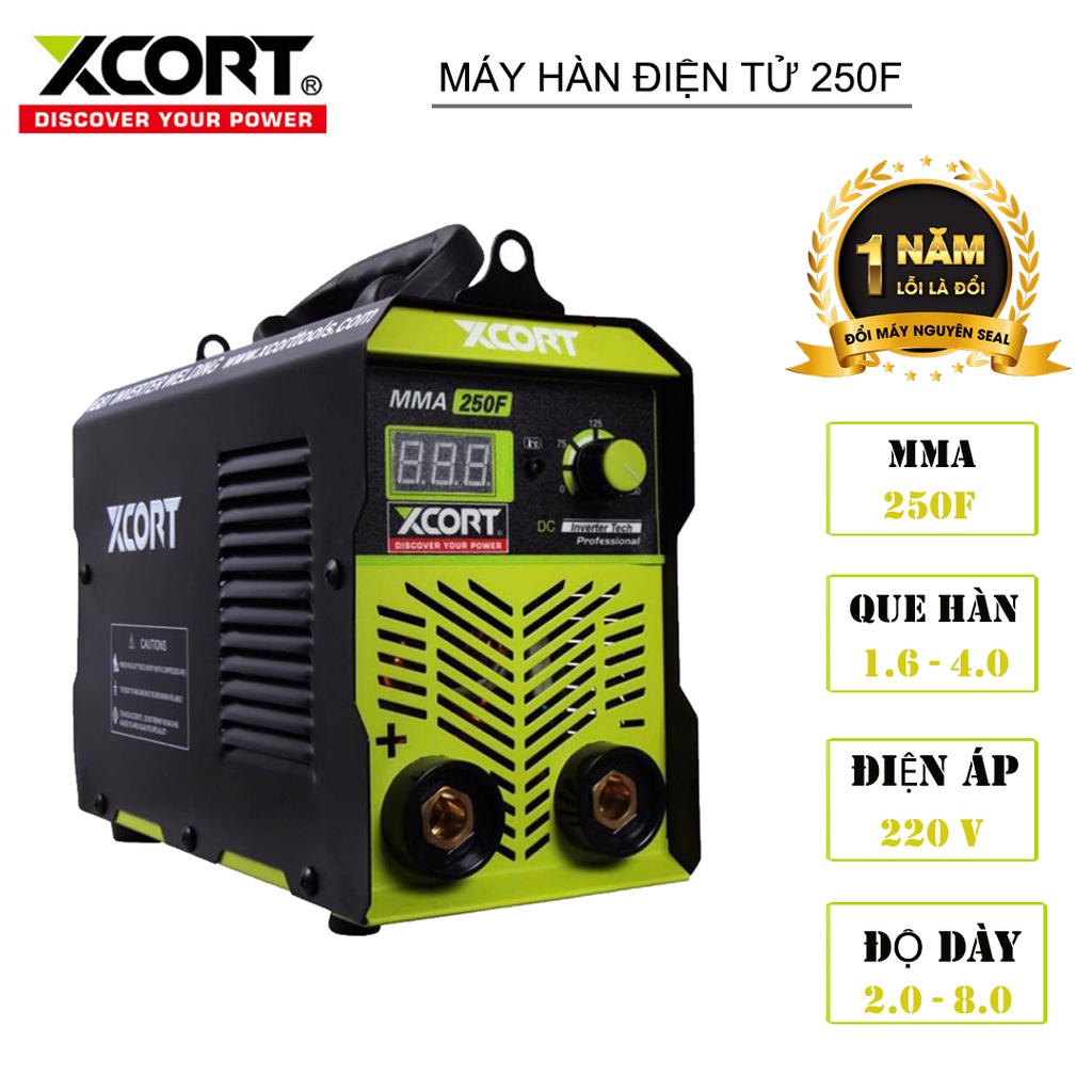 Máy hàn que điện tử 250F XCORT bảo hành chính hãng 12 tháng