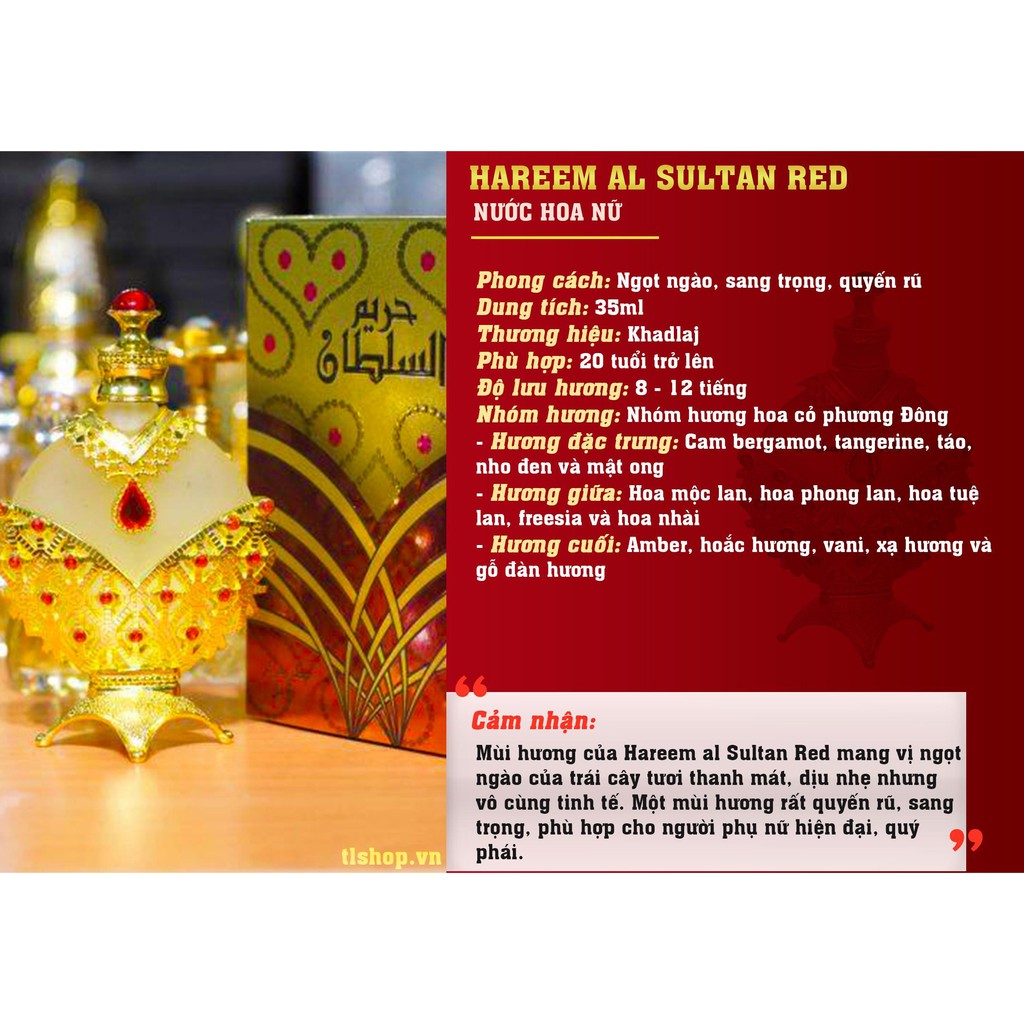 TINH DẦU DUBAI - NƯỚC HOA DUBAI CHÍNH HÃNG - HAREEM AL SULTAN - ALSULTAN