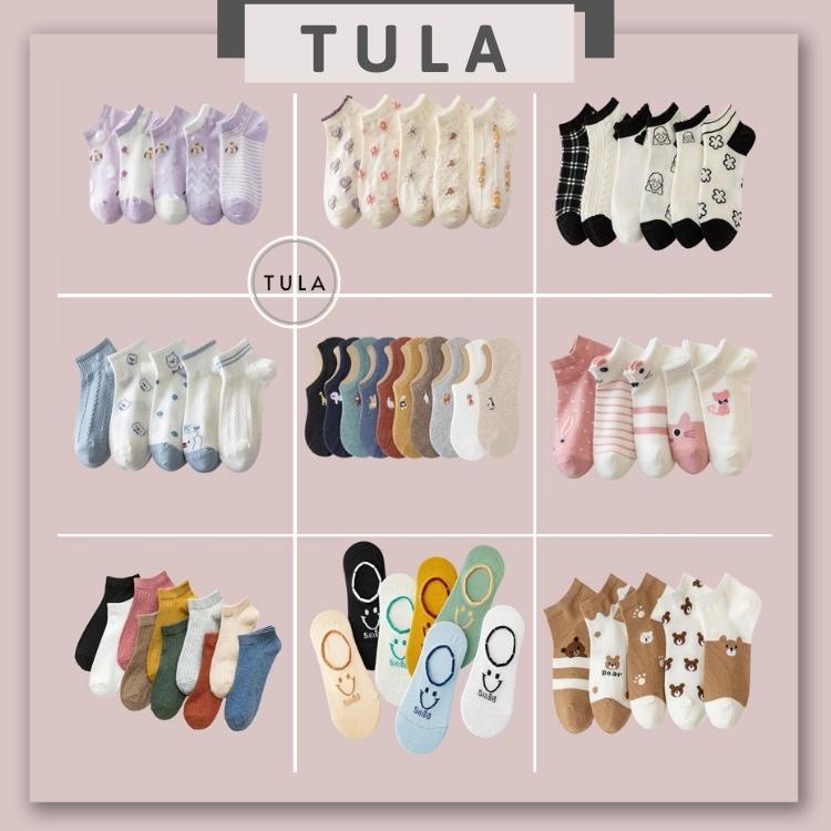 Tất nữ vớ nữ cổ ngắn Tula Set 10 đôi tất vớ nữ họa tiết cute , Tất cổ ngắn Hàn Quốc dễ thương dành cho nữ