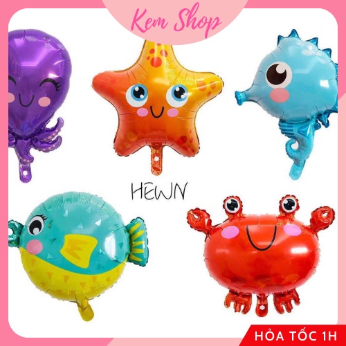 Bóng hình chủ đề đại dương trang trí sinh nhật cho bé siêu ngộ nghĩnh - K204