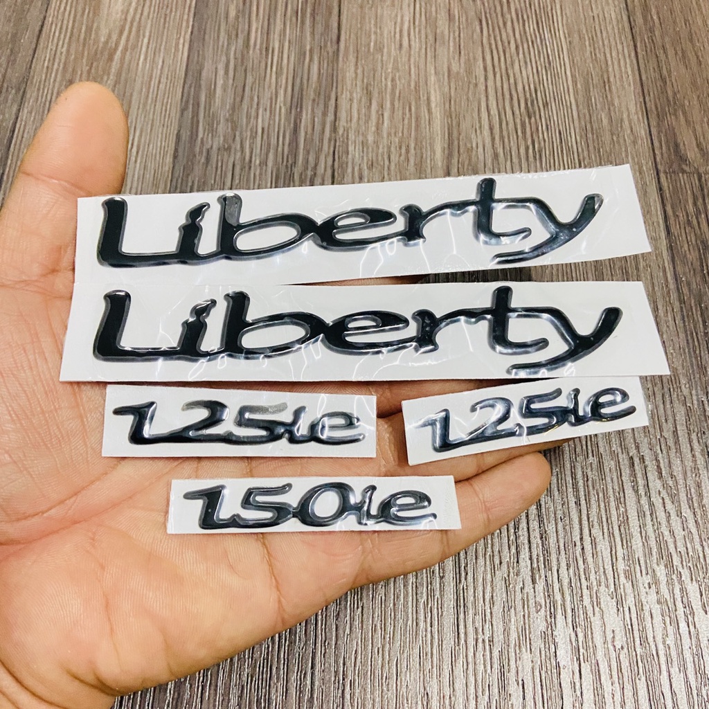 Bộ sưu tập tem chữ LIBERTY 125, 150ie, tem như ZIN theo xe chất liệu nhựa dẻo tân trang xe máy như mới (2 màu lựa chọn)