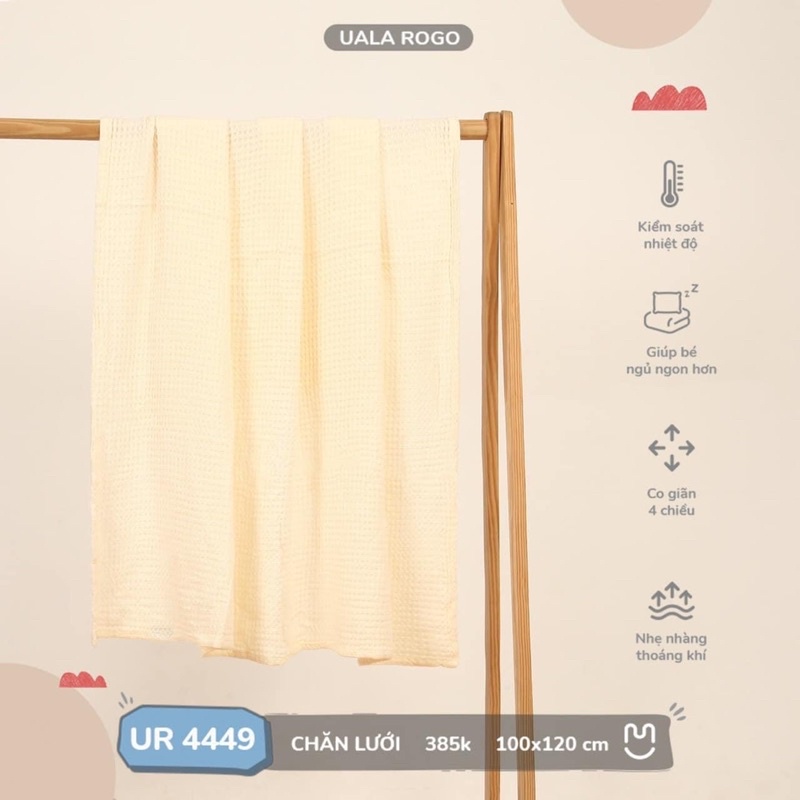 Chăn lưới hè bamboo ualarogo chính hãng an toàn cho bé