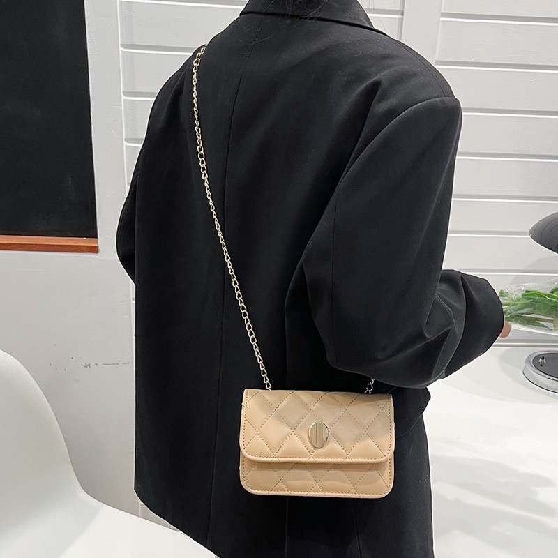 Túi dây xích đeo chéo IELGY kẻ hình thoi đơn giản thời trang thường ngày cho nữ