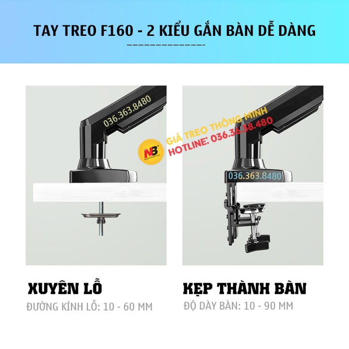 Giá Đỡ , Kẹp Latop - Máy Tính Bảng 10 - 17 Inch / Giá Treo Màn Hình 22 - 32 Inch - Xoay 360