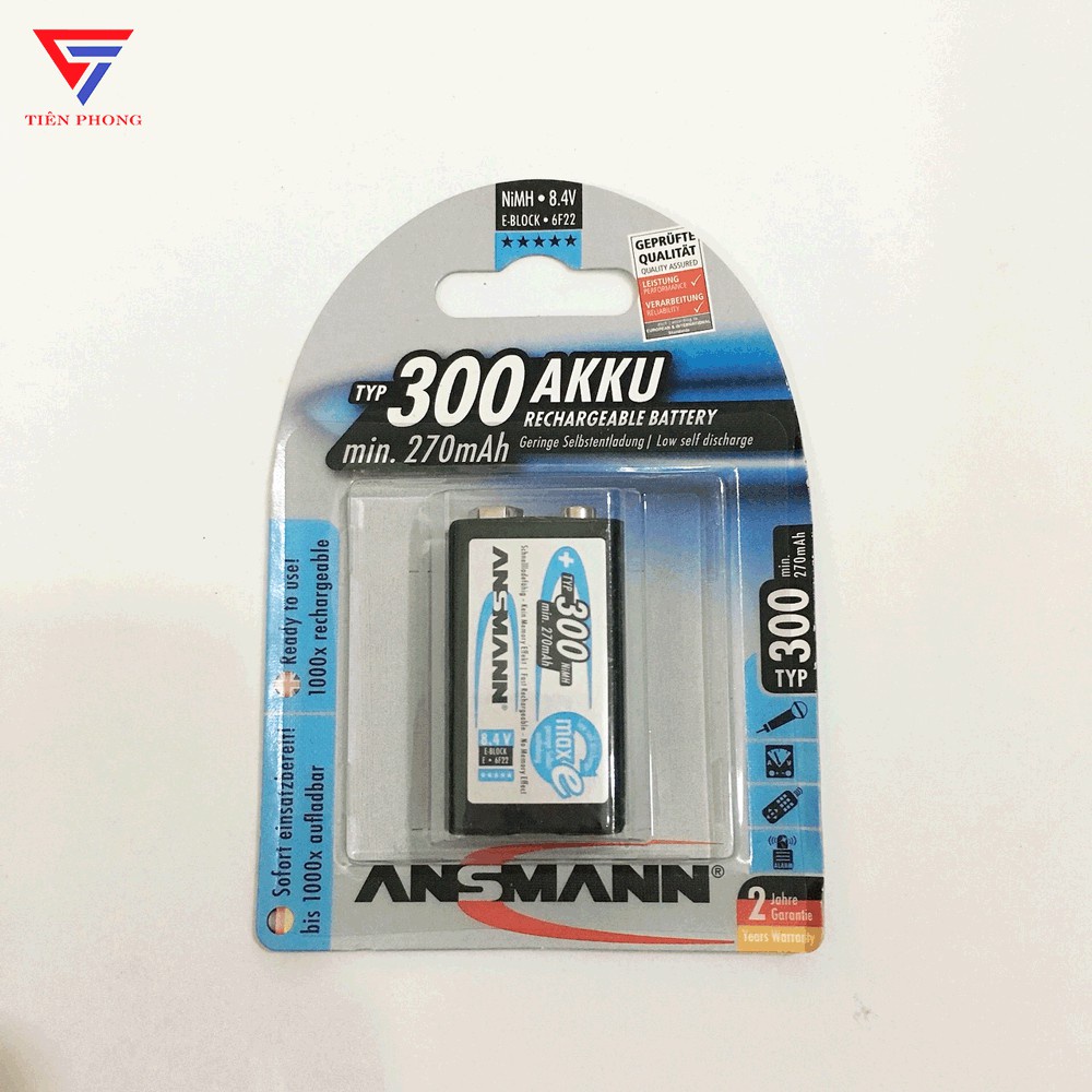 Pin Sạc 9V vuông Energizer, Ansmann, Camelion Chính Hãng