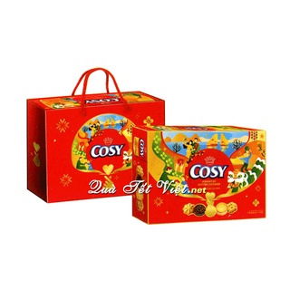 Bánh quy Cosy bơ thập cẩm kẹp kem - socola hộp giấy 528g ( kèm túi xách giấy )