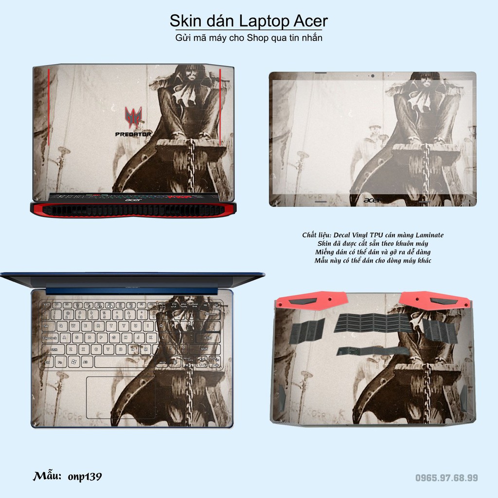 Skin dán Laptop Acer in hình One Piece nhiều mẫu 16 (inbox mã máy cho Shop)