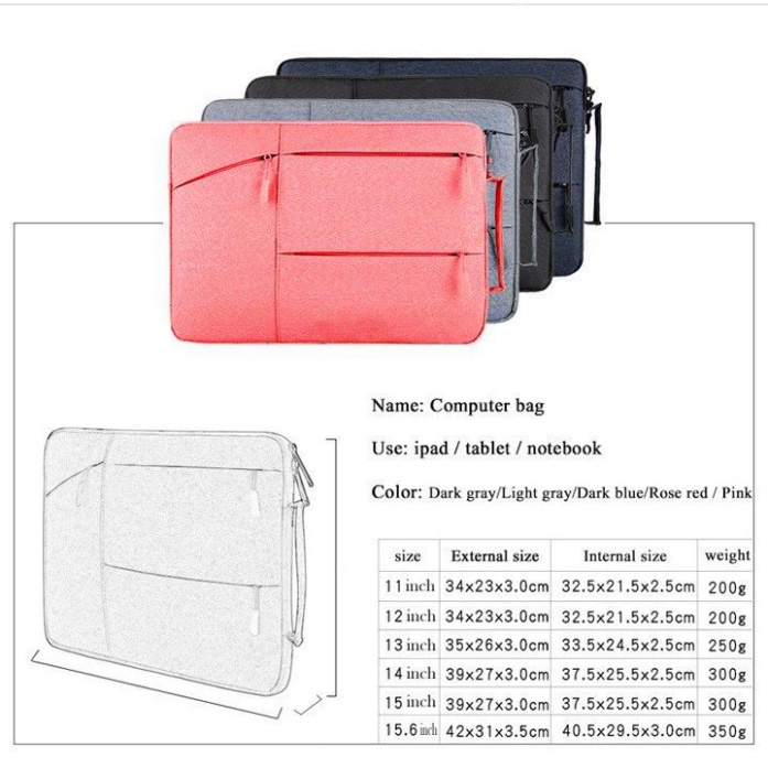 Túi Chống Sốc Dành Cho Laptop Macbook Có Quai Xách Oz125 Cho Máy 13/14/15.6 Inch