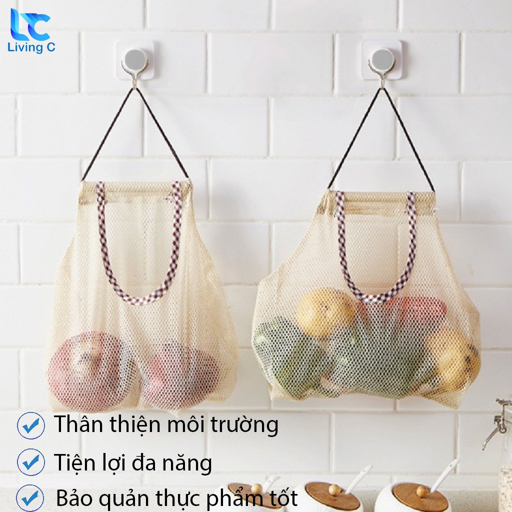 Túi treo tường đựng thực phẩm rau củ quả mỹ phẩm đa năng Living C _T38