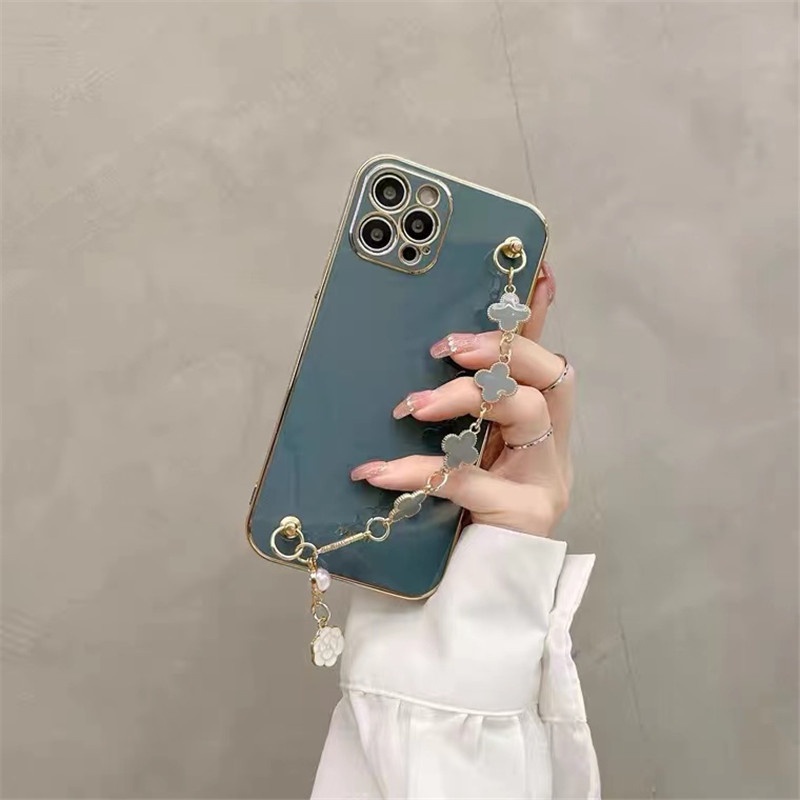 Ốp Điện Thoại Mềm Mạ Điện Có Vòng Đeo Tay Cho Samsung Galaxy A04E A04 A04S A12 A13 A11