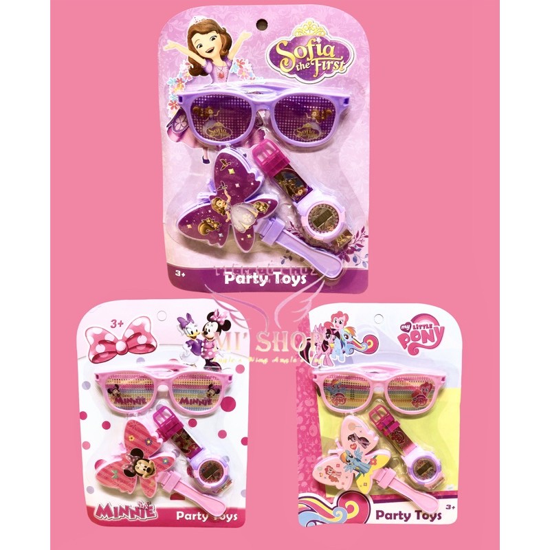 Set Phụ Kiện Mắt Kiếng + Đồng Hồ ☘️ Pony Sophia Minnie Unicorn LOL Elsa
