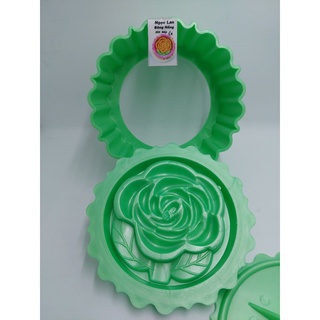 KHUÔN XÔI TRÒN XANH 13 CM HÌNH HOA HỒNG
