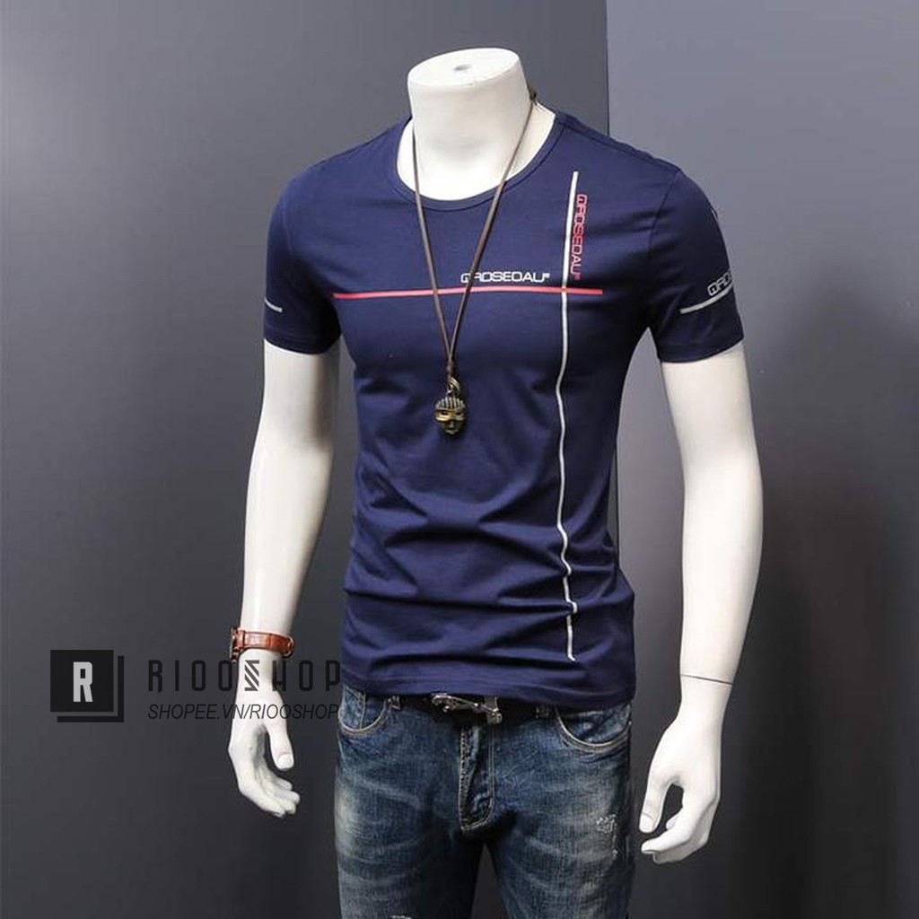 Áo thun nam tay ngắn hàn quốc đơn giản năng động RIN087V - áo phông nam tay ngắn Riooshop