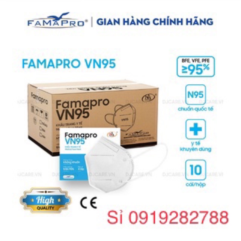 Khẩu trang N95 (thùng 50 hộp) mix màu hàng chuẩn farmapro