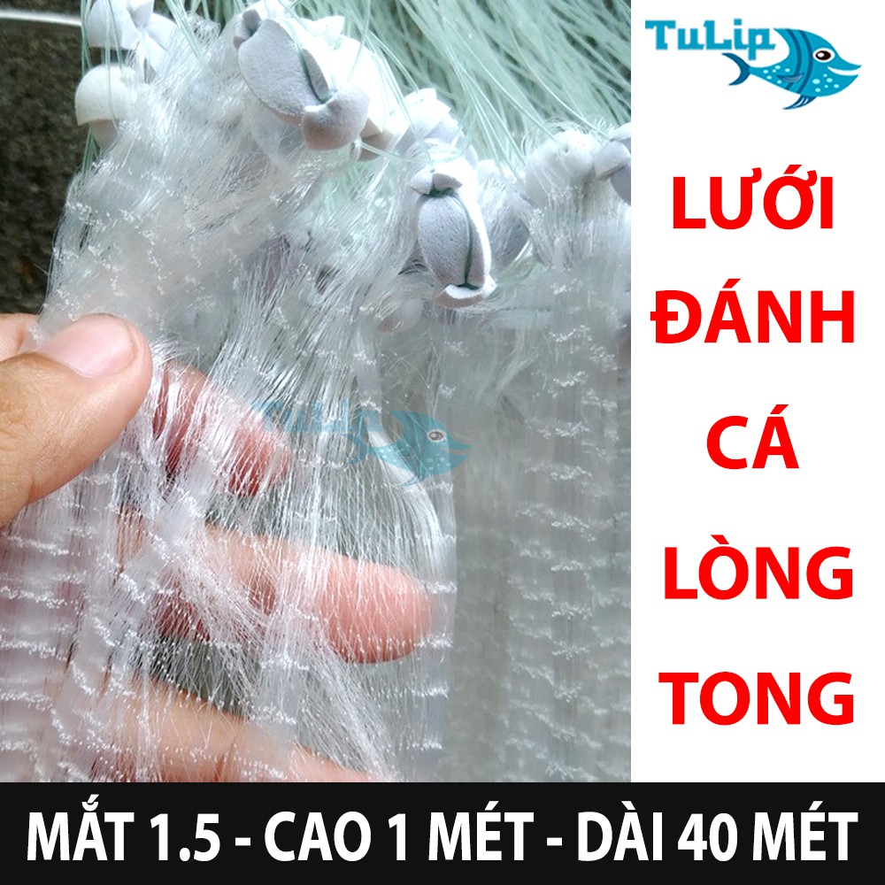 Lưới Đánh Cá Lòng Tong, Các Loại Cá Nhỏ, Tép,... - Lưới Đánh Cá Sông Mắt 1.5 Phân , Cao 1 Mét, Dài 40 Mét