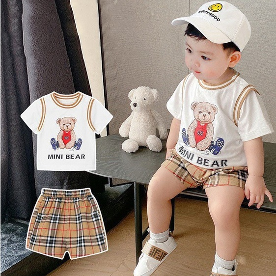 (SIÊU PHẨM) BỘ CỘC TAY MINI BEAR SỐ 82 CHO BÉ TRAI BÉ GÁI 8-18KG