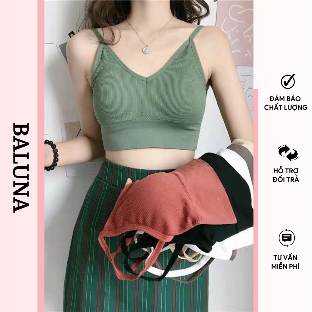 Áo lót cotton nữ 2 dây không gọng nâng ngực gợi cảm BALUNA AL01