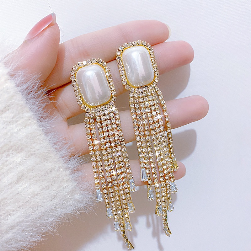 Đôi Bông Tai Dáng Dài Đính Ngọc Trai Thời Trang Mới 2022 Dành Cho Nữ