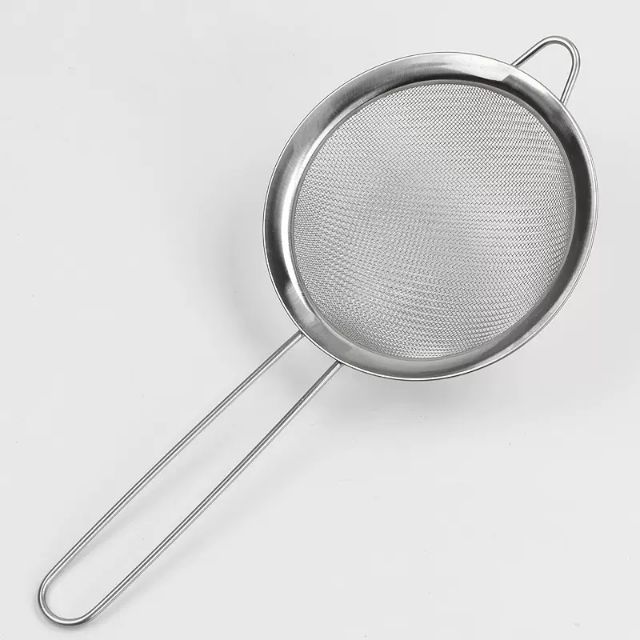 Rây bột, lọc cháo bằng thép không gỉ có tay cầm bằng Silicon/inox