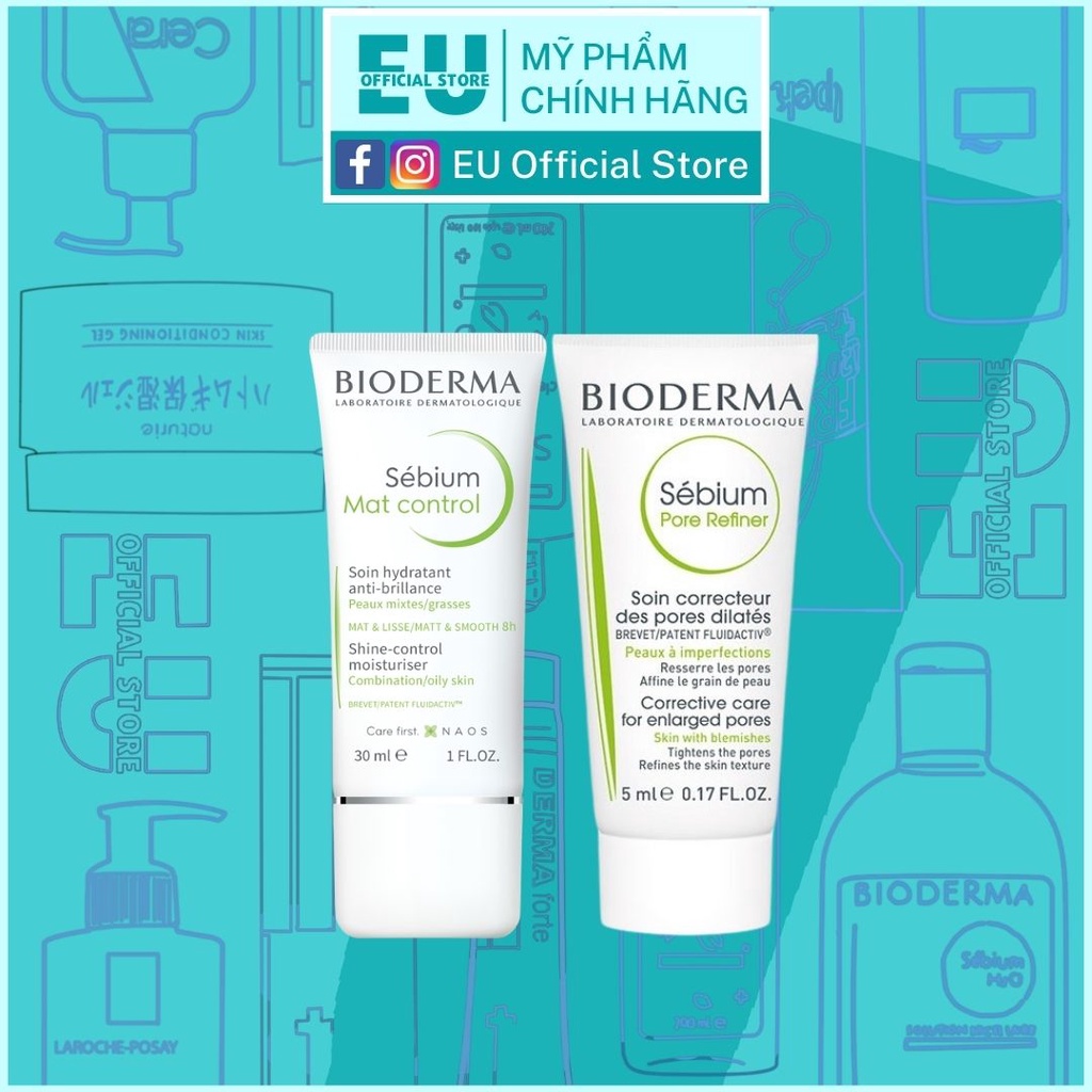 Kem dưỡng Bioderma Pore Refiner, Mat Control Kiểm Soát Dầu Và Se Khít Lỗ Chân Lông 30ml