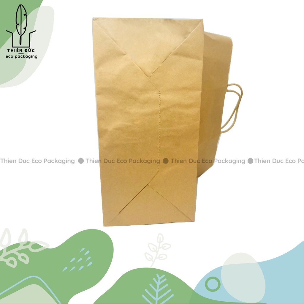 Combo 20 TÚI GIẤY XI MĂNG 30x25x15cm KRAFT NHẬT CÓ QUAI DÙNG ĐỰNG QUẦN ÁO, QUÀ, THỰC PHẨM…