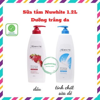 Sữa tắm trắng da NuWhite tinh chất sữa dê, hương dâu 1.2 lít