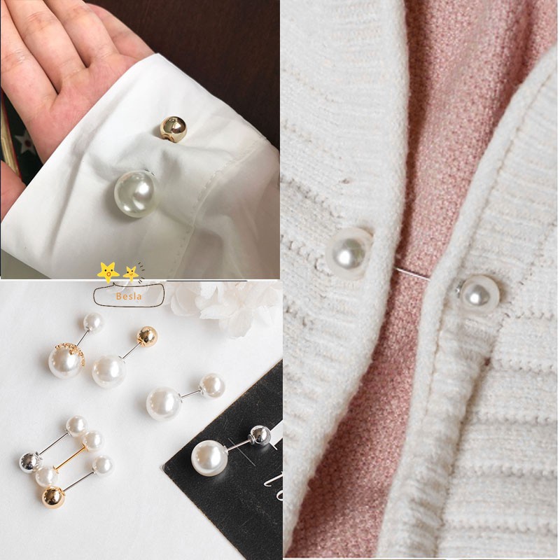 1 Set 6 Chiếc Gim Cài Quần Áo Đính Ngọc Thời Trang THU NHỎ EO, ĐIỀU CHỈNH ĐỘ RỘNG