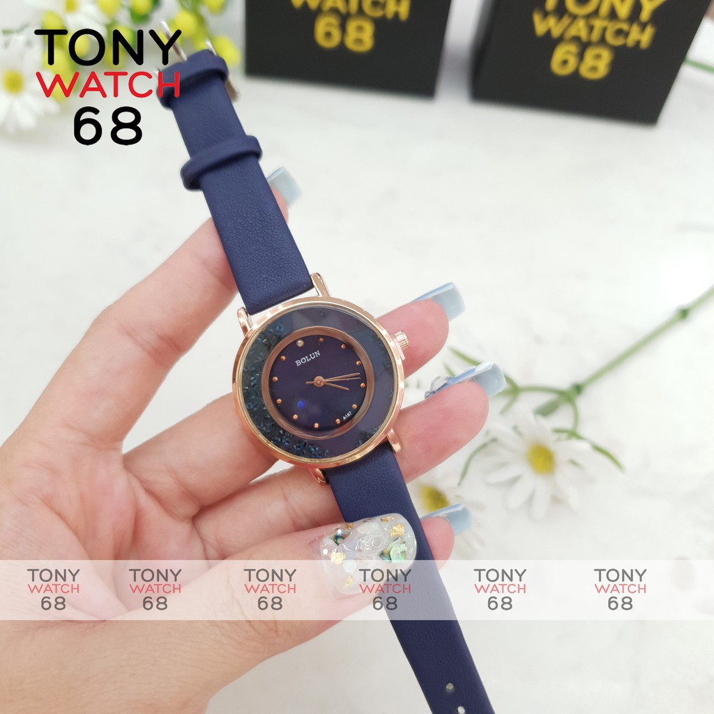 Đồng hồ nữ đeo tay Bolun đẹp chính hãng dây da chống nước 3ATM Tony Watch 68 | BigBuy360 - bigbuy360.vn