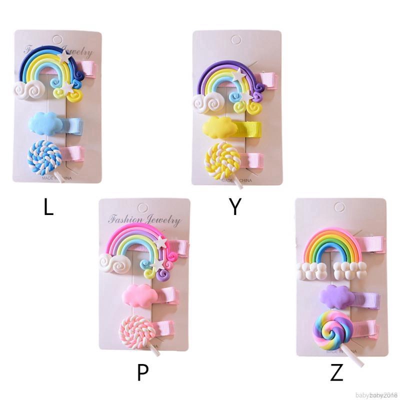 Kẹp tóc hình đám mây màu cầu vồng