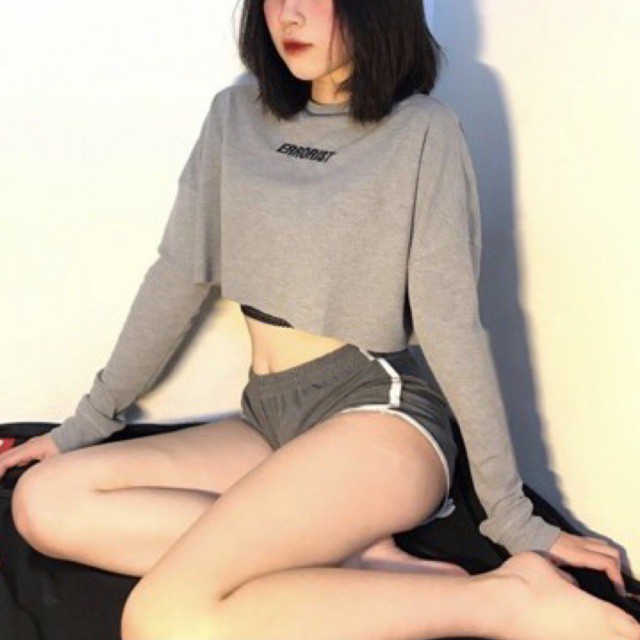 ERRORIST - Crop tay dài xám (có ảnh feedback thật) | BigBuy360 - bigbuy360.vn