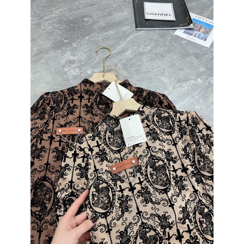 Siêu Hot Áo Ren Cổ Cao Sang Xinh Mê