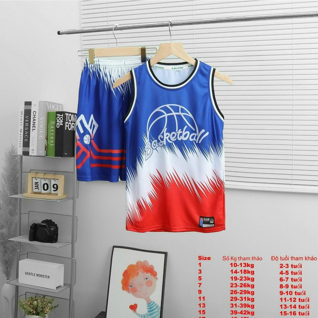 Bộ quần áo bóng rổ cho bé từ 5 đến 14 tuổi chất vải mè thể thao thoáng mát AP104- An Phú Fashion