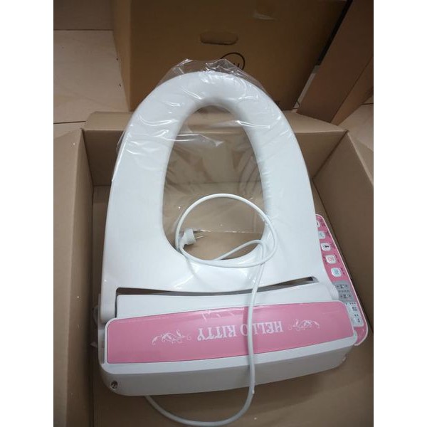 Nắp bệ xí tự động, Made in Japan, hàng Nhật nội địa, hình Hello Kitty DIBT-700KTS
