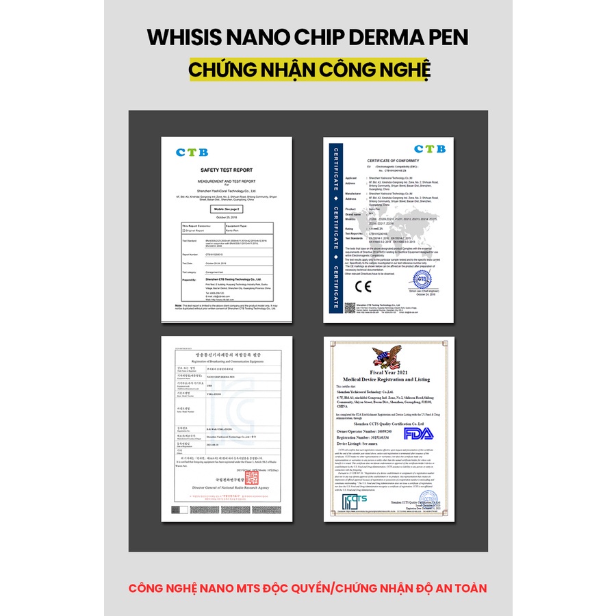 Máy Đẩy Tinh Chất WHISIS Nano Chip Derma Pen Xóa Mờ Sạm Nám, Tái Tạo Da 3W056